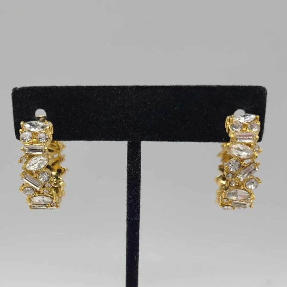 J Crew Gem Cluster Hoop Earrings NWOT!